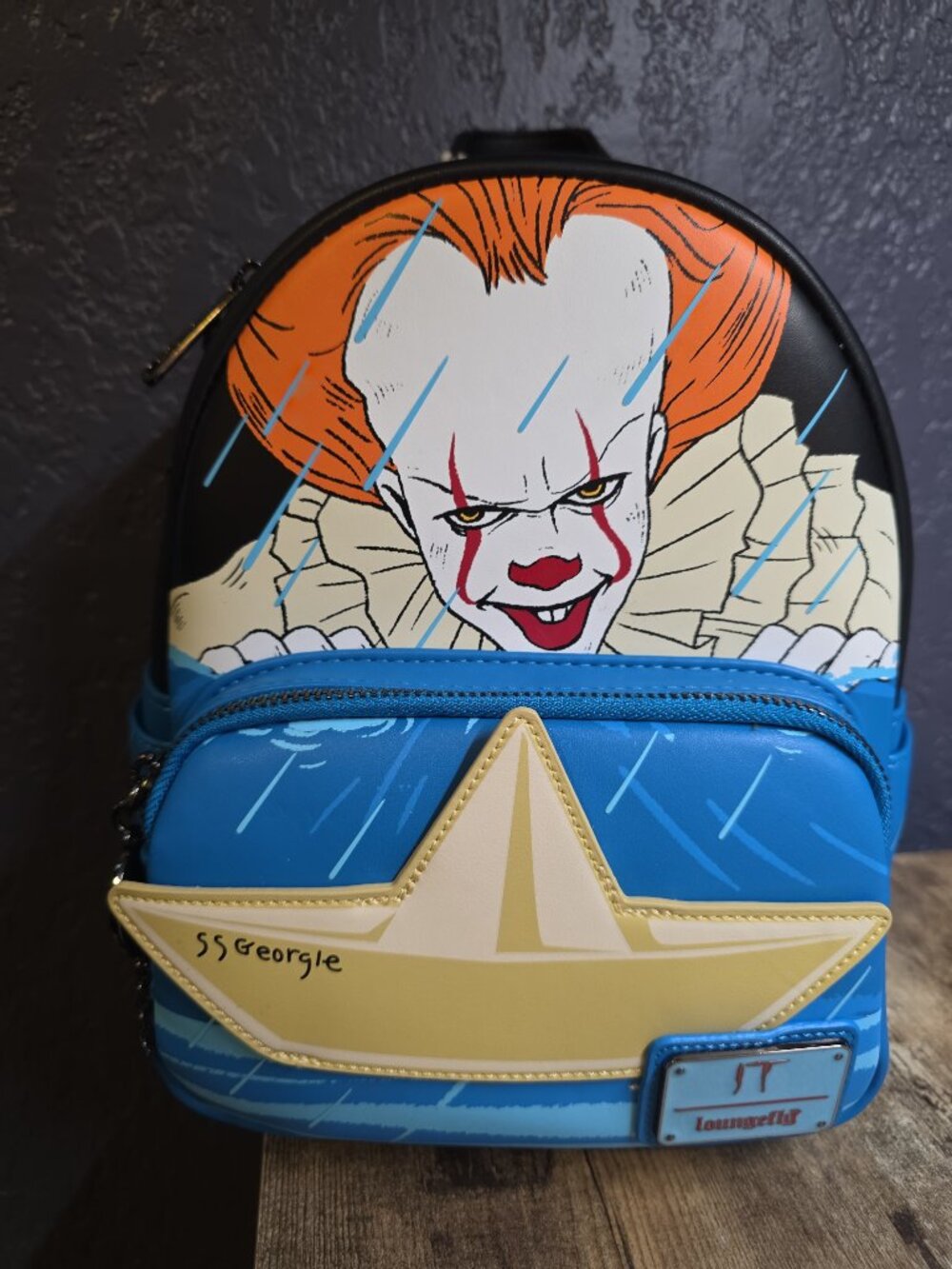 Loungefly IT Pennywise Mini Backpack Georgie Boat Horror Gutter Scene NEW